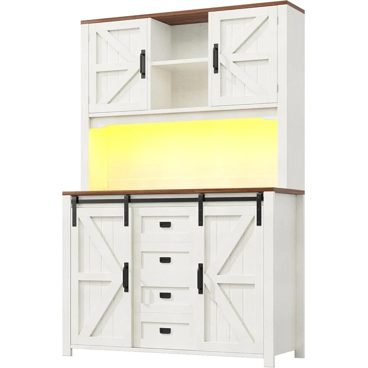 Hoher Küchenschrank mit Schiebetüren und LED – Bild 6