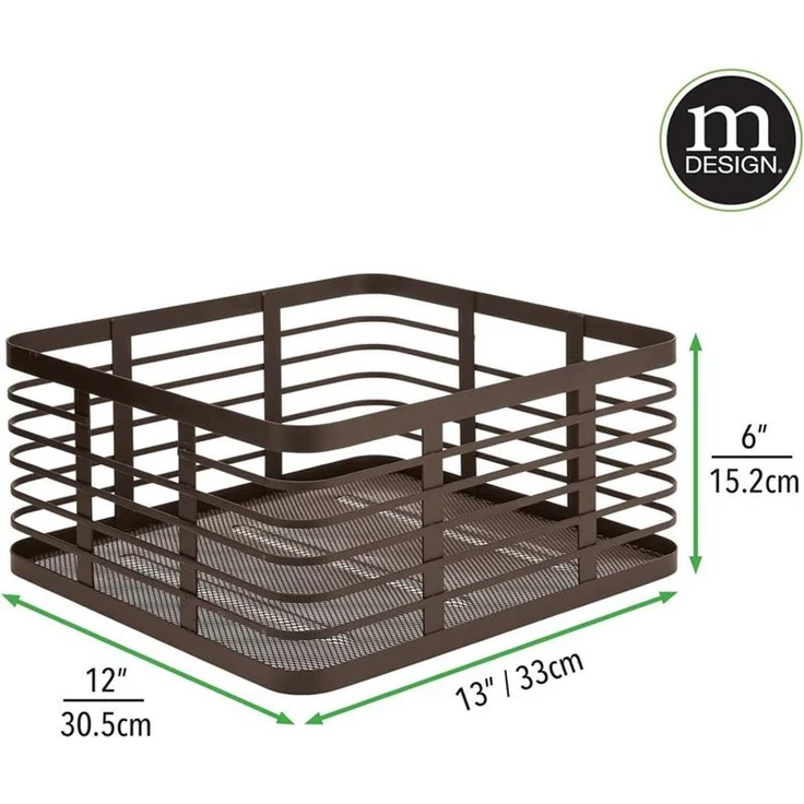 mDesign Allzweckkorb Gitterbox Drahtkorb Aufbewahrung 3er Set Metall Bronze – Bild 2