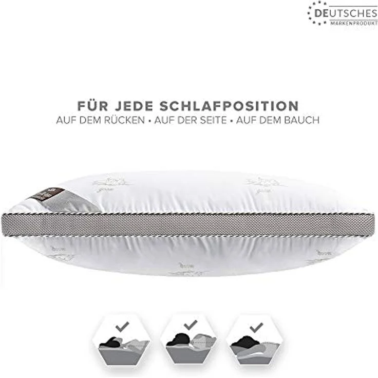 SEI Design Kopfkissen Drei-Kammerkissen Classica Soft 3D 40x80 SWAN Schlafkissen, Füllung: Airdream micro, Bezug: Microfaser, Rückenschläfer, Seitenschläfer, Bauchschläfer, Alternative zu Daunen – Bild 5