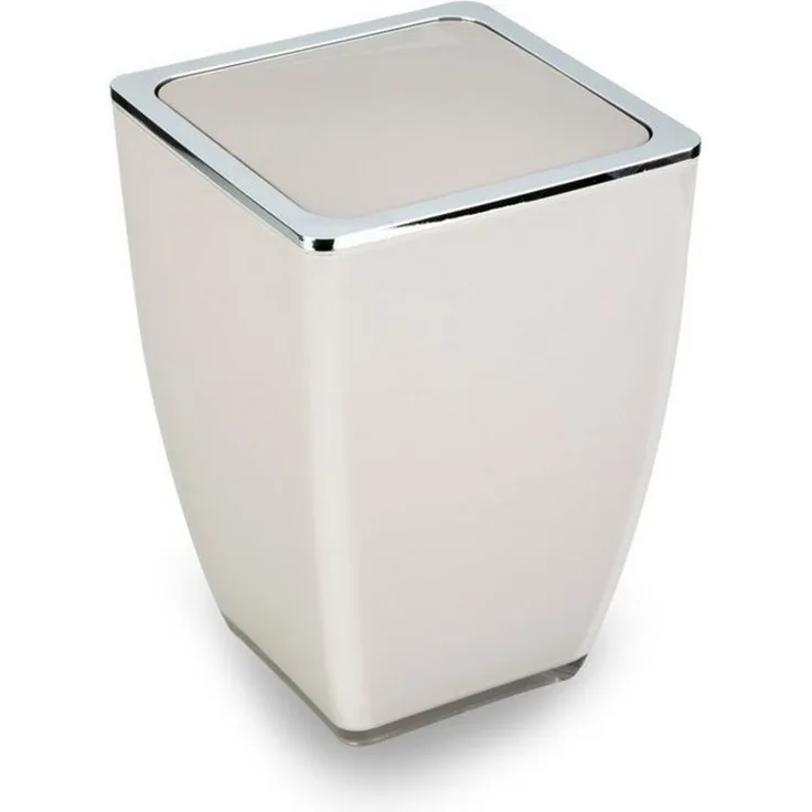 TrendLine Kosmetikeimer Cube 5l Beige Mülleimer Schwingdeckeleimer Badeimer