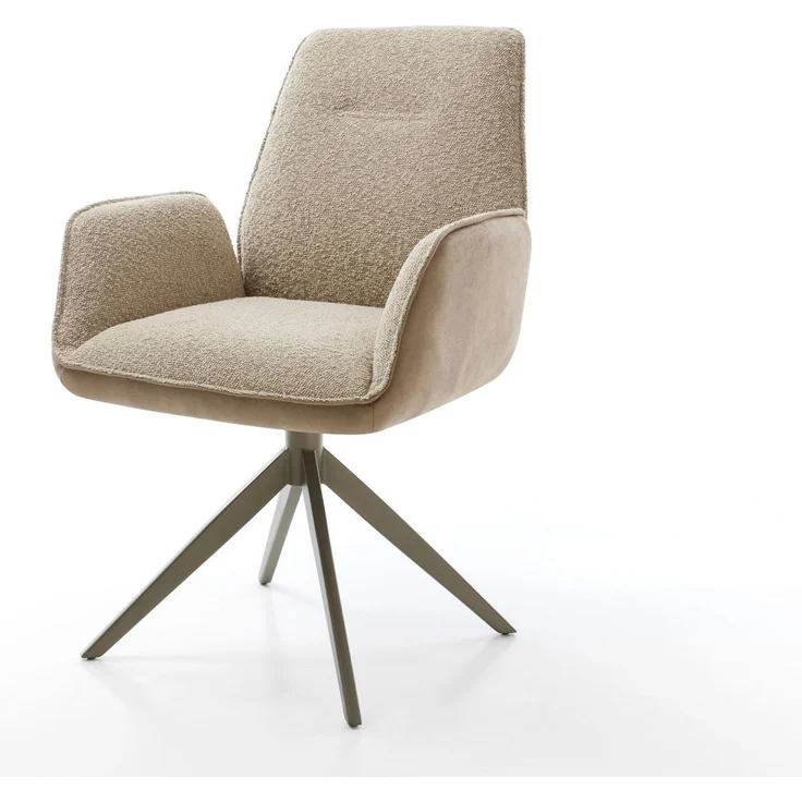 Drehstuhl Zoa-Flex Materialmix Schlamm Kreuzgestell breit Effektfinish Titan 360° drehbar Taschenfederkern – Bild 1