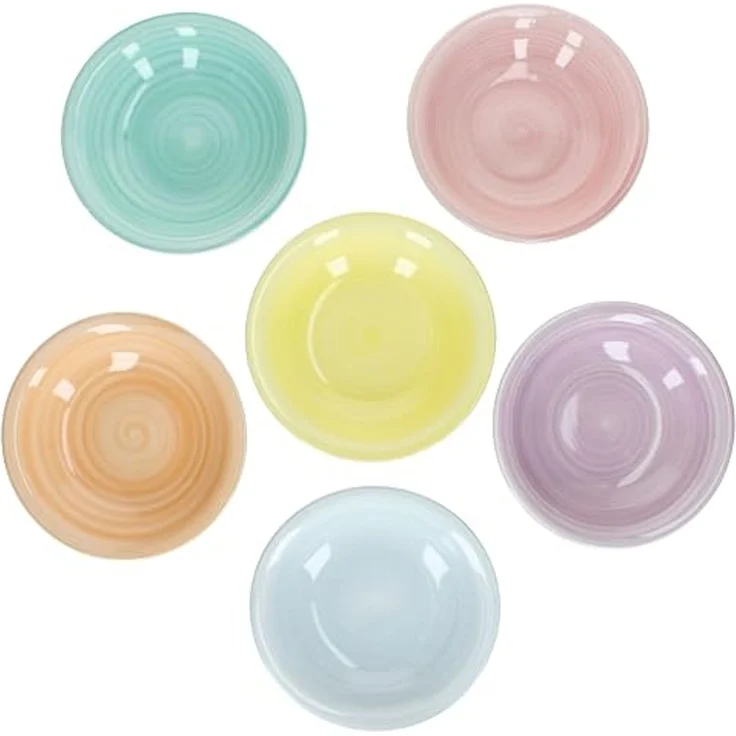 MamboCat Suppenteller Pastello 6er Set Suppenteller 450ml Steingut bunt Teller tief – Bild 2