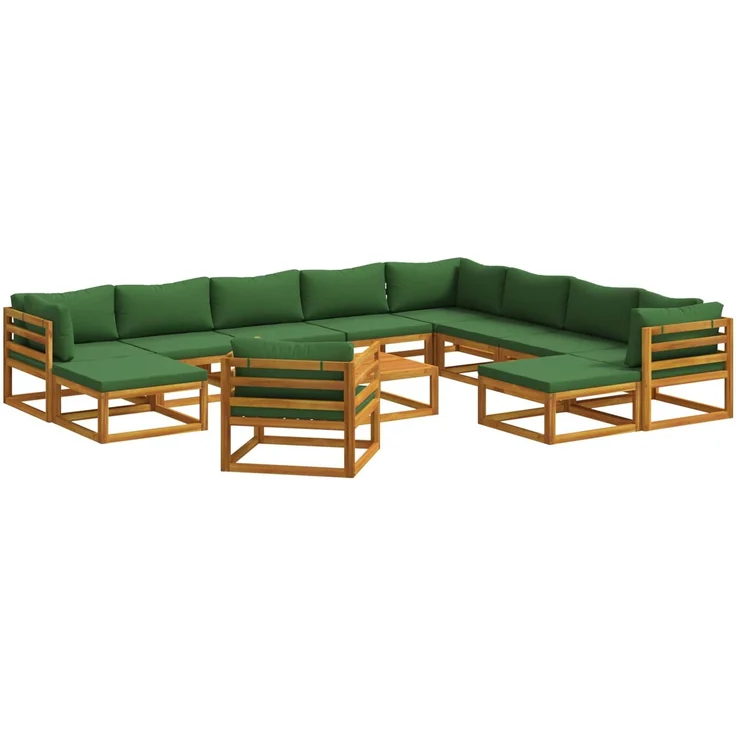 vidaXL Sofa-Set 12 stk. Natur Massivholz Akazie 3417263 – Bild 2