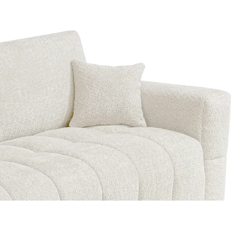 Vente-unique - ISSORO Sofa Stoff Beige - B 105 cm x H 90 cm x L 235 cm – Bild 5