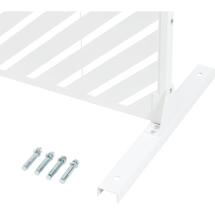 Indoor Trennwand Kekan Stahl 200x100x50 cm Weiß [casa. pro] – Bild 7