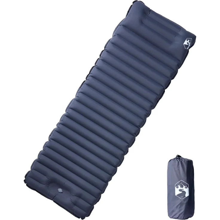 vidaXL Selbstaufblasende Isomatte mit Kissen Grau 4007118 – Bild 1
