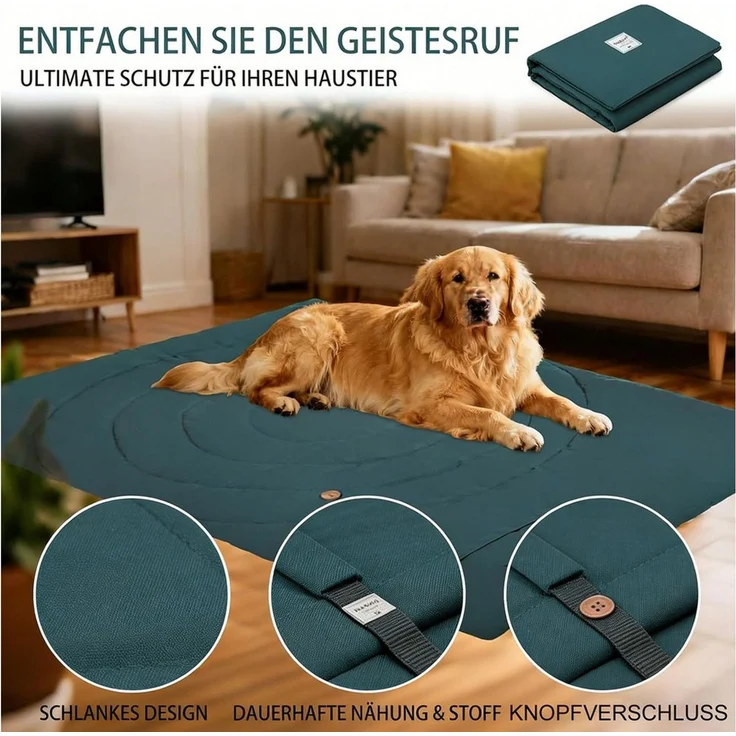 Toomoke Hundematte Hundedecke für unterwegs wasserdicht rutschfeste Hundematte 95×65 cm, 100% Polyesterfaser, extra weiches Material, wasserabweisend, Hundekissen für Reise Camping – Bild 3