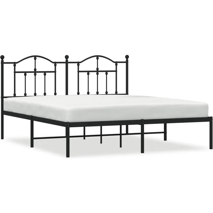 vidaXL Bettgestell mit Kopfteil Metall Schwarz 183x213 cm 353444
