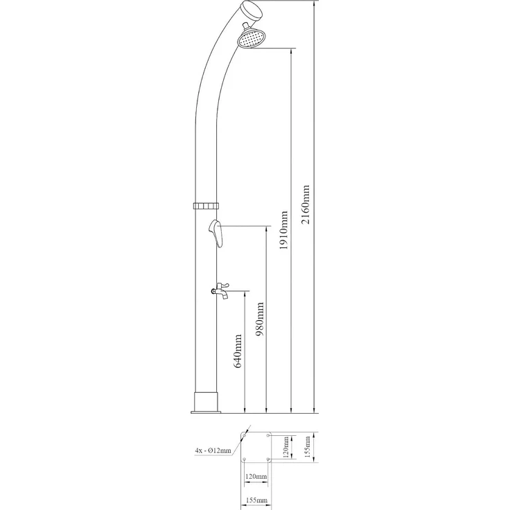 Solardusche Kebomi 216 cm 18 L [casa. pro] – Bild 5
