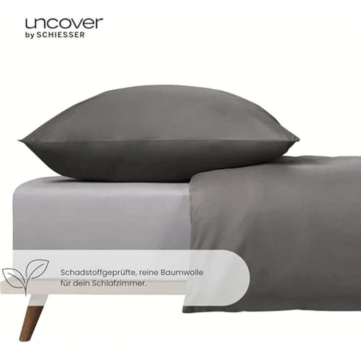 Uncover by Schiesser Spannbettlaken New Jersey - Edeljersey - 180 x 200 cm - Hellgrau – Bild 4