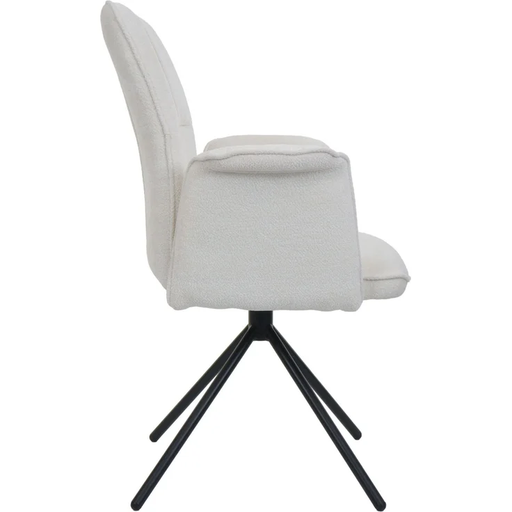 2er-Set Esszimmerstuhl HWC-N99, drehbar Armlehne Auto-Return, Stoff/Textil Chenille (340g/m²) ~ creme – Bild 6