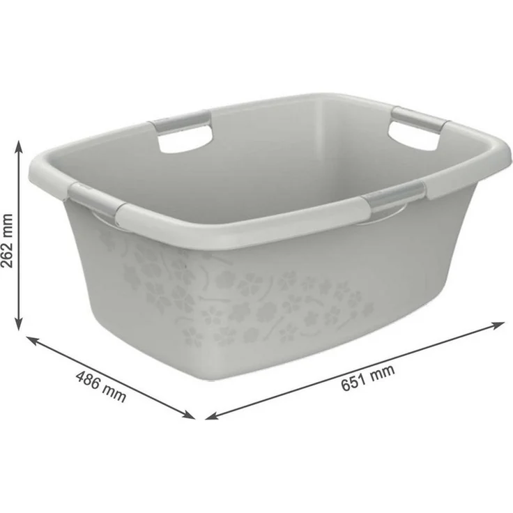 ROTHO Wäschewanne Flowers Wäschekorbset 3 tlg. 12l 25l 50l, Kunststoff (PP) BPA-frei (Wäschewannenset, Set 3-tlg), belastbare Tragegriffe – Bild 3