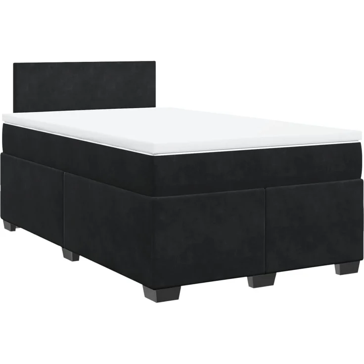 vidaXL Boxspringbett mit Matratze Schwarz 120x200 cm Samt 3288578 – Bild 3