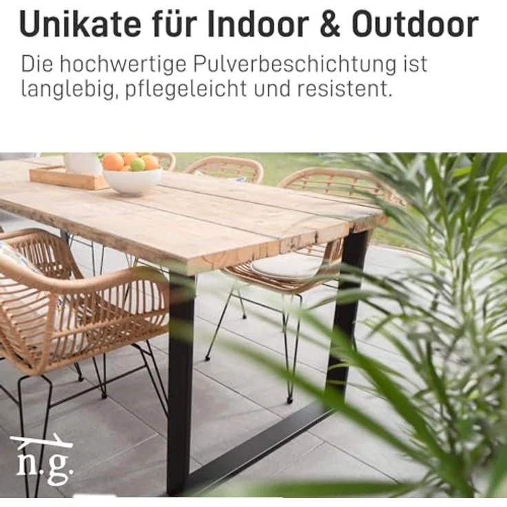 Natural Goods Berlin Tischkufen Rechteck Metall Tischgestell stabil Tischbeine alle Größen Möbelkufen Esstisch, Schreibtisch, Couchtisch, Bank einfache Montage Außenbereich (50 * 72cm, Weiß) – Bild 10