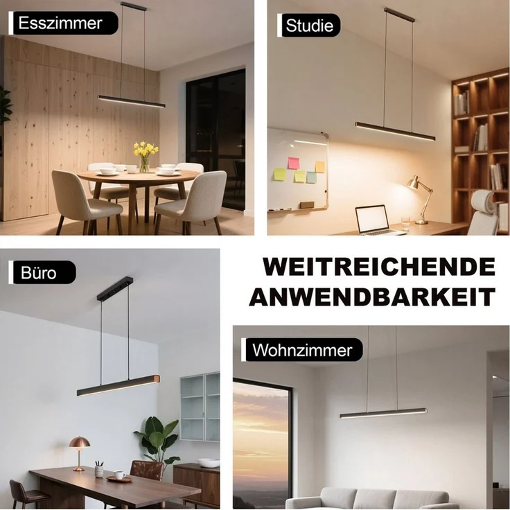 FIVMEN LED Pendelleuchte Moderne Hängelampe Höhenverstellbar, Kücheninsel Leuchten Acryl – Bild 3