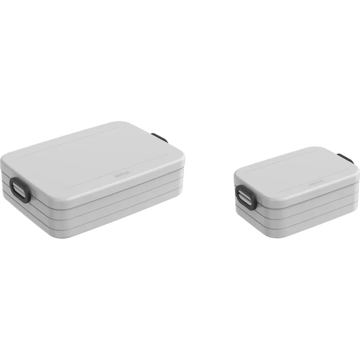 Mepal | Take a Break Duo Pack | Brotdose To Go | Lunchboxen für 2 bis 4 Sandwiches oder 4 bis 8 Brotscheiben | ideal für Meal Prep | Essenbox mit Unterteilung | Cool Grey