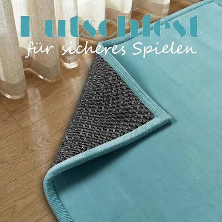 Paco Home Teppich Kinderzimmer Kinderteppich Baby Spielteppich Krabbeldecke Krabbelmatte Weich rutschfest Jungen Mädchen Deko, Grösse:120 cm Rund, Farbe:Blau – Bild 8