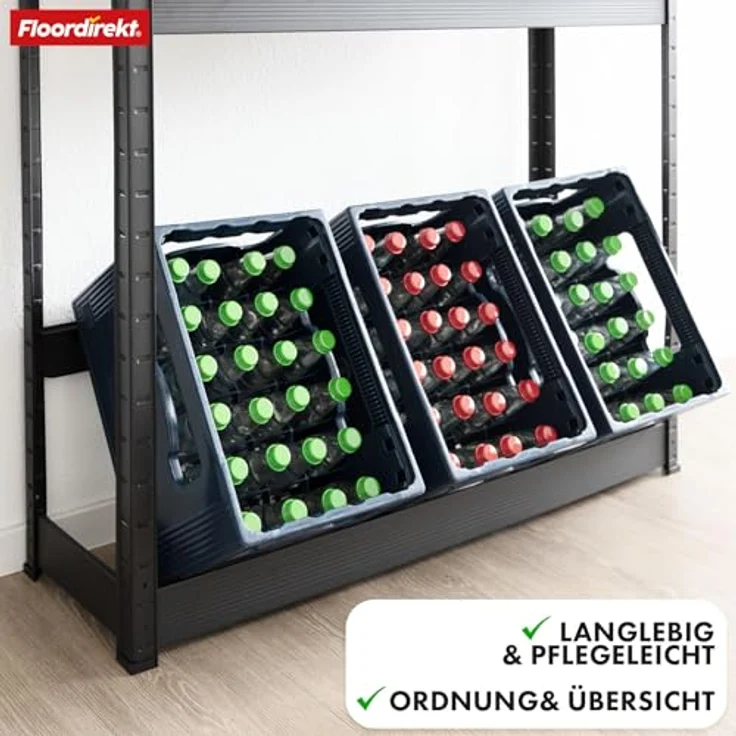 KARAT Getränkekistenregal für 6 Kisten - 110 x 110 x 30 cm - Getränkeregal, Kastenregal für Getränkekisten, Flaschenregal, Kastenständer - Regal für Getränkekästen (Osaka) – Bild 9