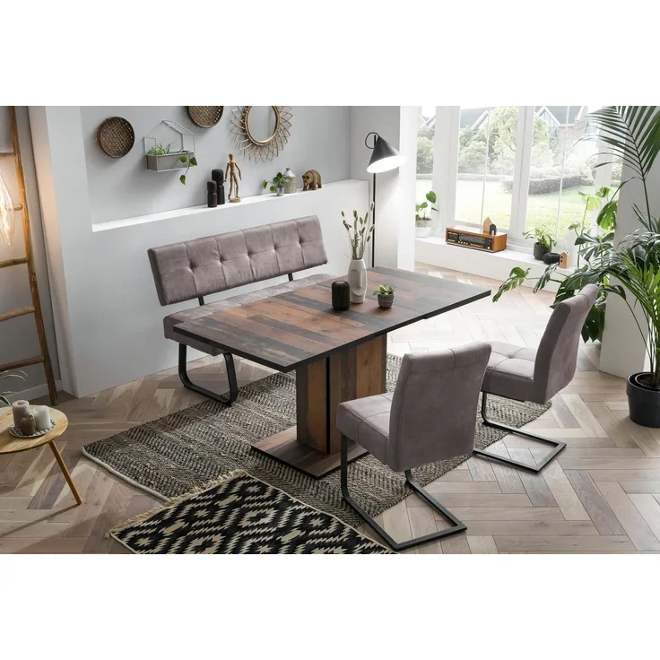 HELA Essgruppe Luise I G (Bank, Stühle, Tisch), (Set, 4-tlg), Komfortsitz mit Federkern, Topseller Tischgruppe, Esszimmer