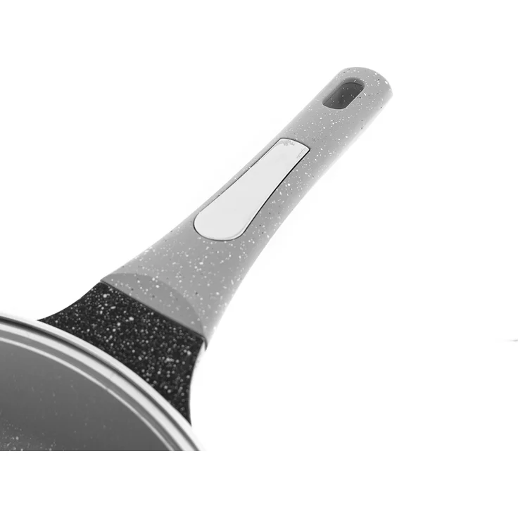 Almina Bratpfanne mit Glasdeckel und Antihaftbeschichtung, Aluminium-Druckguss, Ø 28 cm, Grau – Bild 4