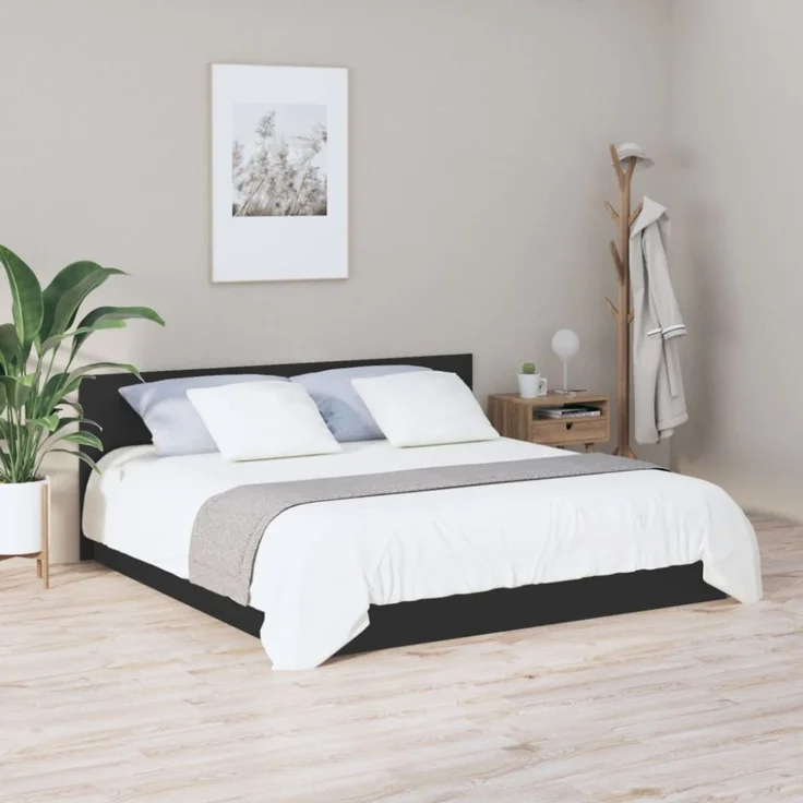 vidaXL Kopfteil Schwarz 200x1,5x80 cm Holzwerkstoff 811044 – Bild 7