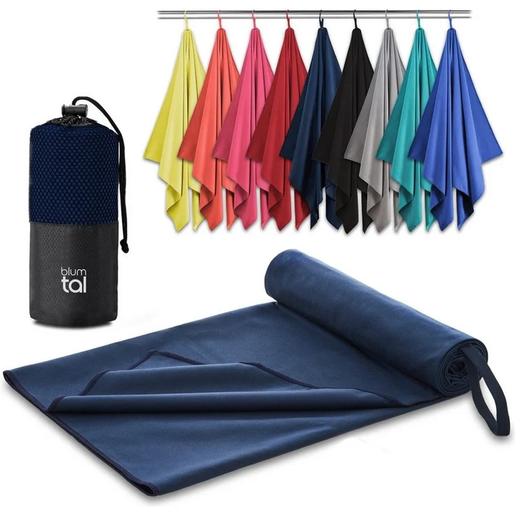 Blumtal Sporthandtuch Mikrofaser Handtücher Set, Mikrofaser (2-St), Ultra leicht, kompakt & schnelltrocknend – Bild 1