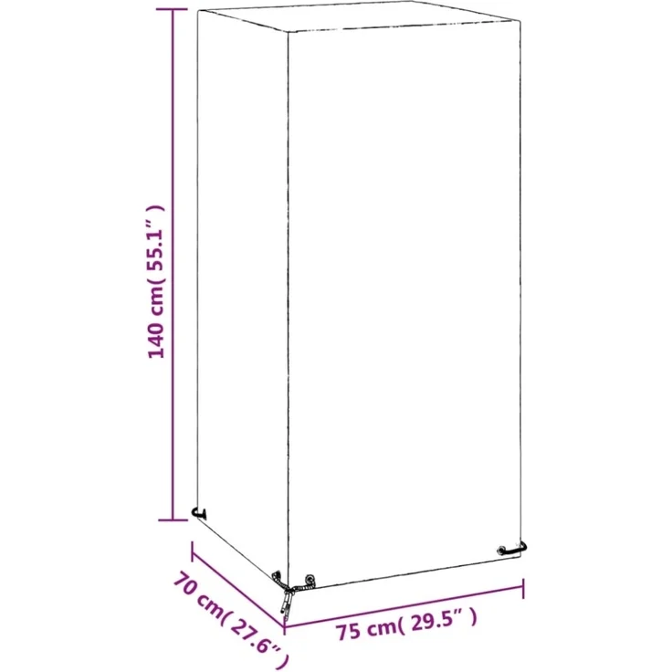 vidaXL Abdeckung für Gartenstuhl 8 Ösen 75x70x140 cm Polyethylen 319337 – Bild 6