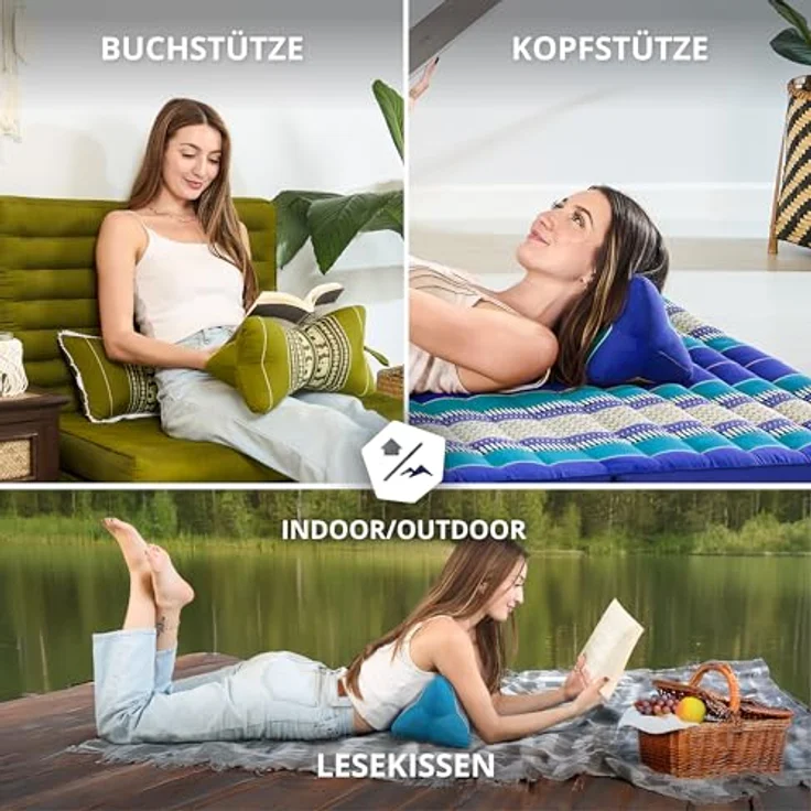 livasia Nackenstützkissen Knochenkissen, vegan und handgefertigt, Ø 15x32cm, Kapok – Bild 4