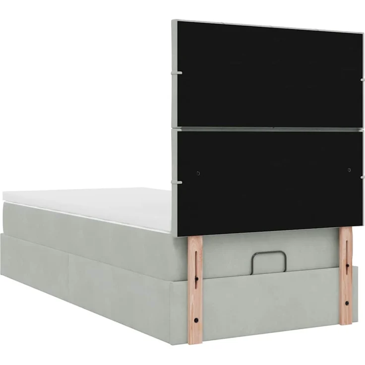 vidaXL Ottoman-Bett mit Matratzen & LEDs Hellgrau 80x200 cm Samt 3314282 – Bild 9
