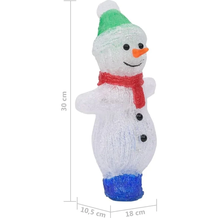 vidaXL LED-Weihnachtsfigur Schneemann Acryl Indoor und Outdoor 30 cm 328788 – Bild 8