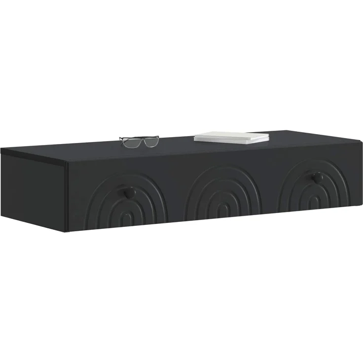 vidaXL Wandmontierter Beistelltisch Schwarz 87,5 x 34,5 x 17 cm 898156 – Bild 3