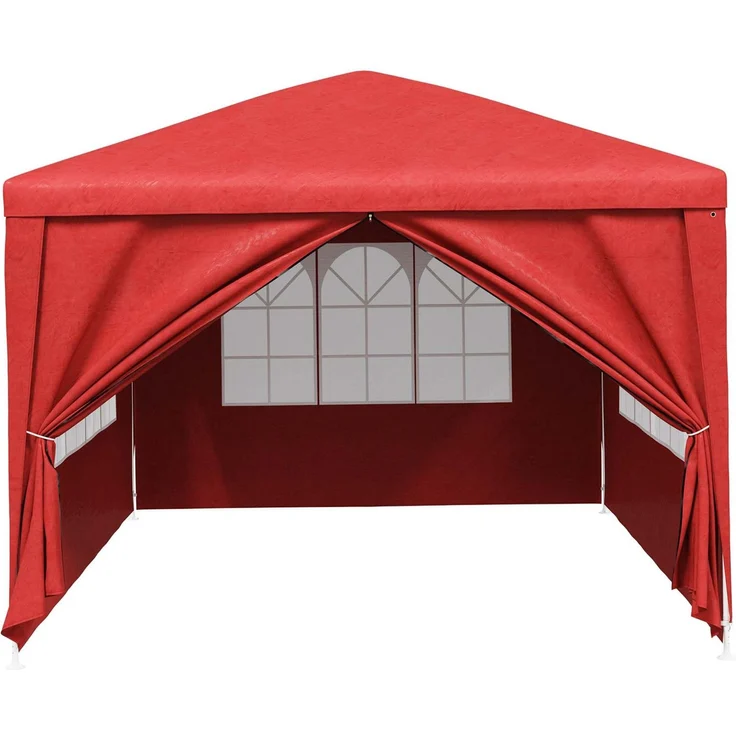 vidaXL Party-Zelt Rot 400 x 300 x 255 cm PE und Stahl 42032347 – Bild 4