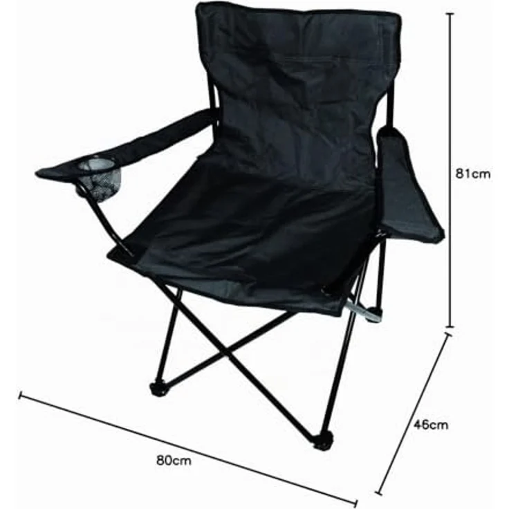 2er Anglersessel Anglerstuhl Regiestuhl Getränkehalter Tasche Schwarz – Bild 2