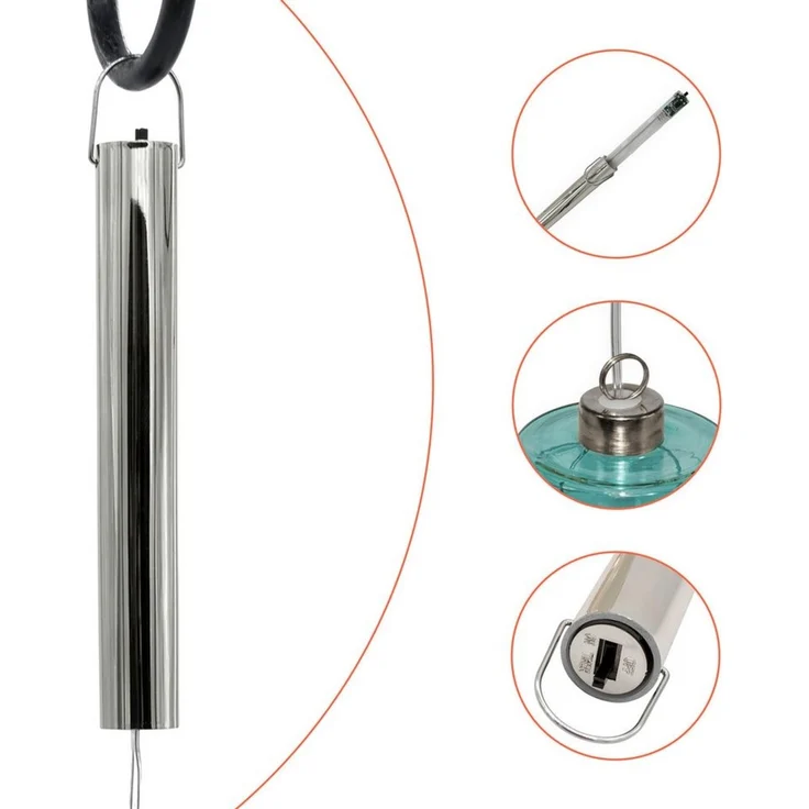 Spetebo LED Pendelleuchte Glas - 24 x 6 cm, mit Timer, LED fest integriert, warm weiß, Hängelampe Batterie betrieben – Bild 2