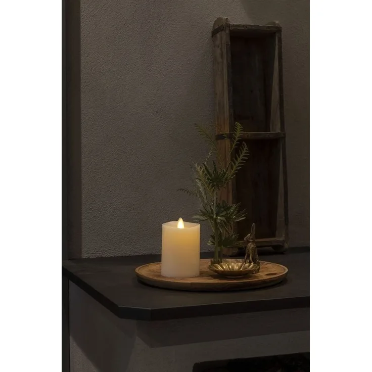 KONSTSMIDE No. 1600-115 LED Echtwachskerze cremeweiss Timer 3D Flamme 11cm
