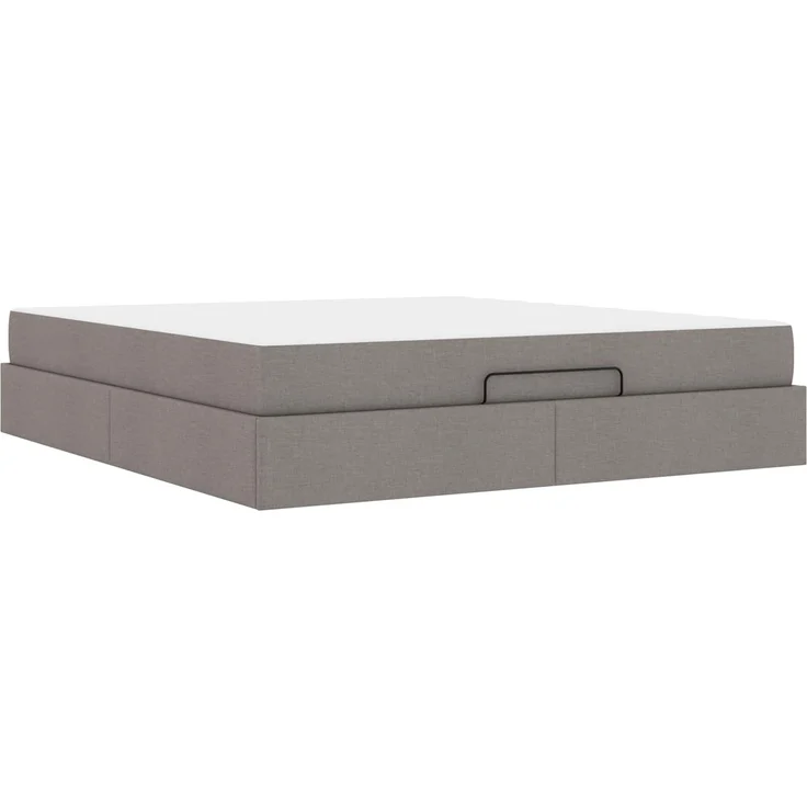vidaXL Bettgestell mit Matratze mit Matratze 2 pcs Taupe Stoff 3399512 – Bild 4