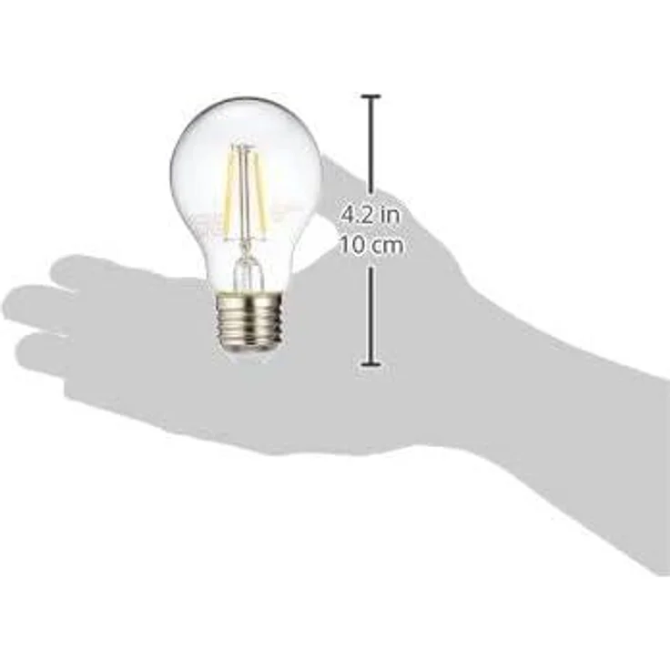 Amazon Basics LED-Leuchtmittel, Edison-Sockel E27, 4,3 W (entspricht 40-W-Glühbirne), nicht dimmbar, klares Filament, 6 Stück (1er Pack), Warmweiß – Bild 6