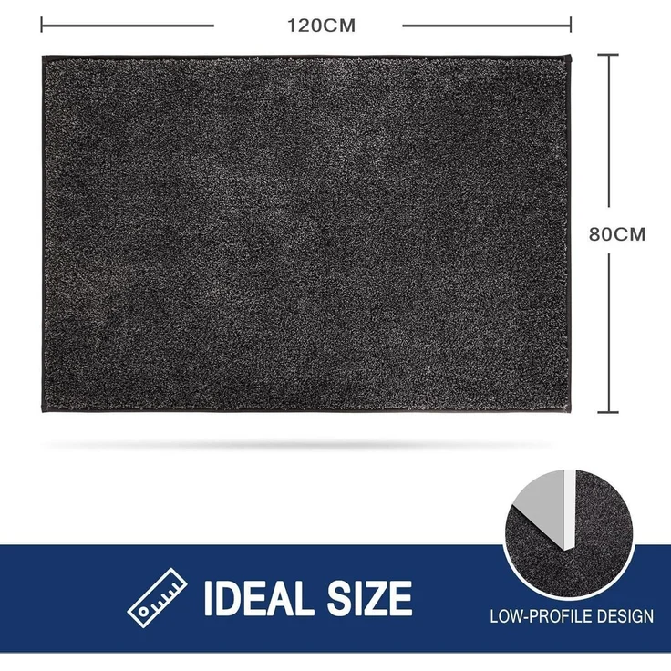 Schmutzfangmatte Innen 80x120cm rutschfest Maschinenwaschbar Fußmatte – Bild 2