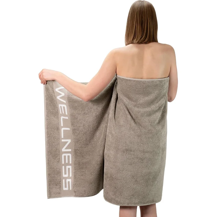 ZOLLNER Saunahandtuch 80x200 cm Baumwolle 500 g/ stone – Bild 1