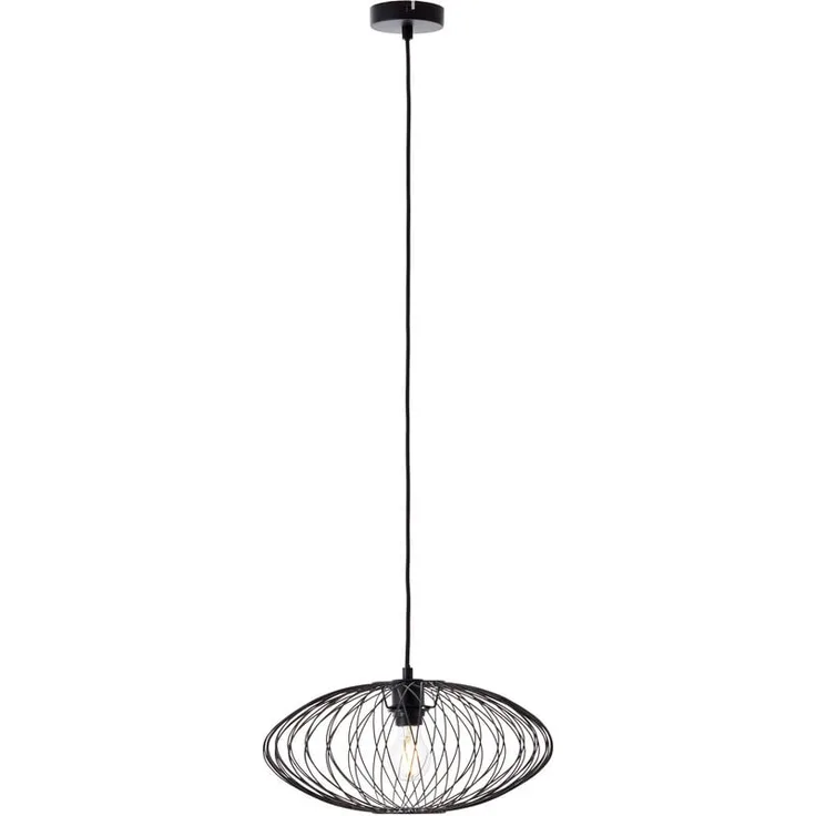 Brilliant Norden Pendelleuchte 40cm, schwarz matt Metall/Glas, 1x A60, E27, 40W, dimmbar