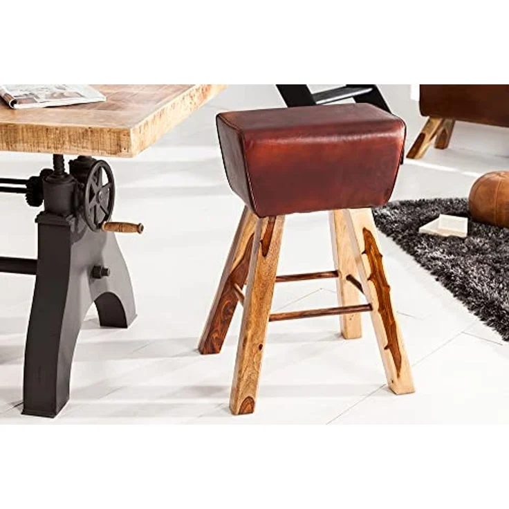 riess-ambiente Barhocker TURNBOCK 75cm coffee / natur, mit Massivholzbeinen – Bild 6