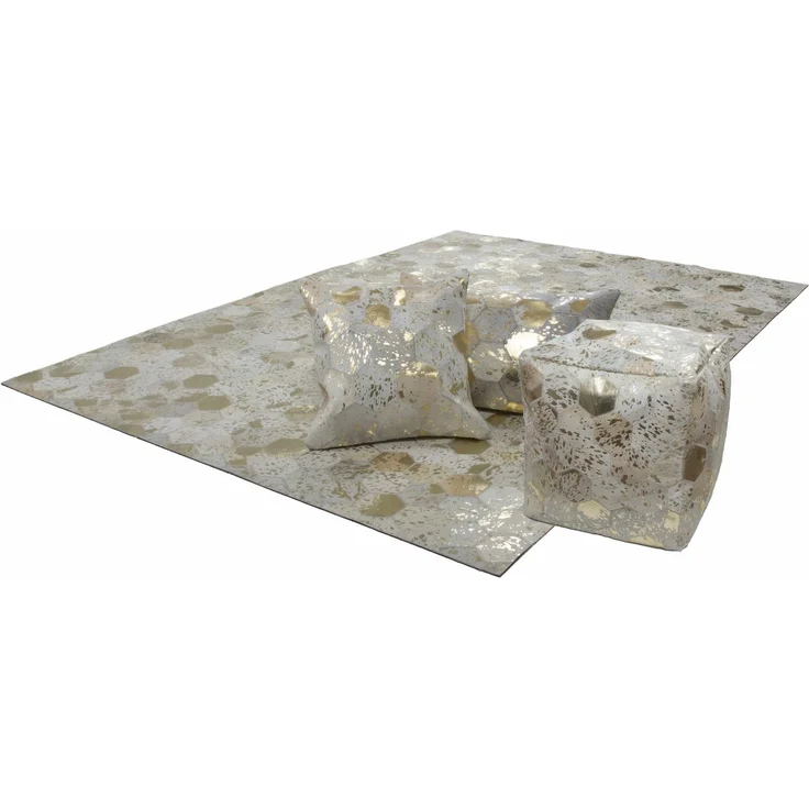 Spark Pouf 210 Elfenbein / Gold 45cm x 45cm – Bild 4