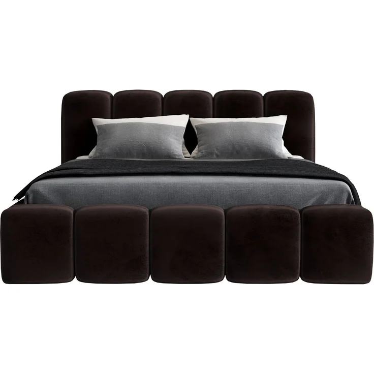 A&J MöbelLand 'Sonic' Polsterbett, Polyester, Espresso, 90 x 200, mit Lattenrost, mit Bettkasten – Bild 3