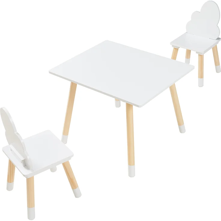 Kindersitzgruppe Hovle mit Wolken-Design Weiß [en. casa] – Bild 5