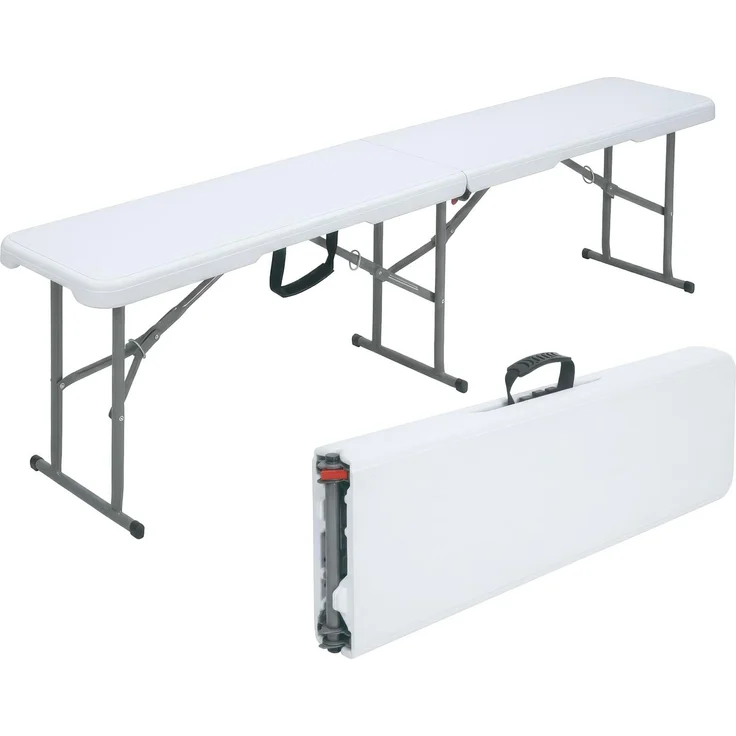 Floordirekt- Gartentisch klappbar Kunststoff 180x75 cm - Buffettisch mit Tragegriff - Klapptisch für Garten Terrasse und Balkon - Campingtisch 6 Personen (Gartenbank Chiba)