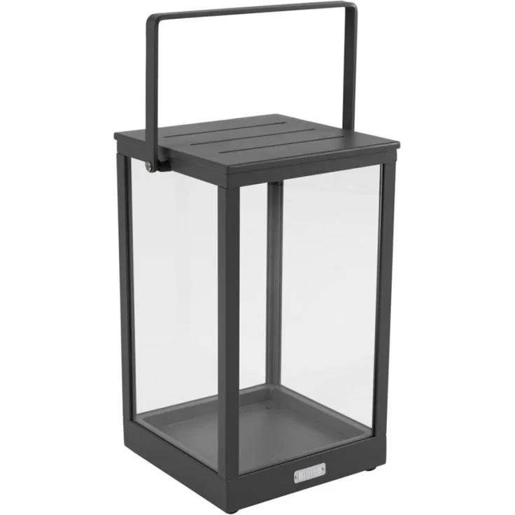 Windlicht Belfort aus Aluminium, modern quadratisches Design, Anthrazit, große Ausführung