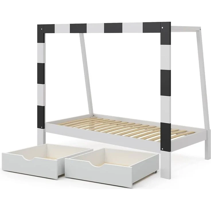 Kinderbett Football goal Weiß 80x160 cm mit Schublade Vitalispa – Bild 1