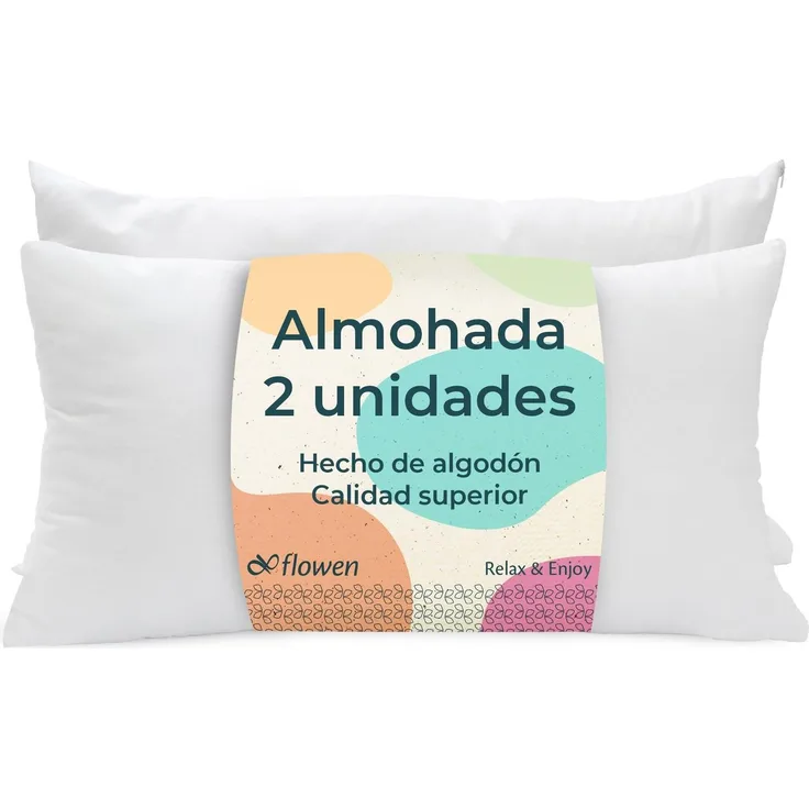 Flowen Kopfkissen 50x70 cm Kissen für Bett 50x70 2er Set Bettkissen Hypoallergene Anti-Milben Weiche Kissenfüllung mit Weicher Gesteppter Kopfkissenbezug 100% Polyester Schlafkissen
