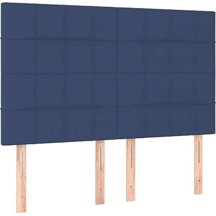 vidaXL Kopfteil Blau 144x5x118/128 cm Stoff (Art-Nr 3116336) – Bild 1