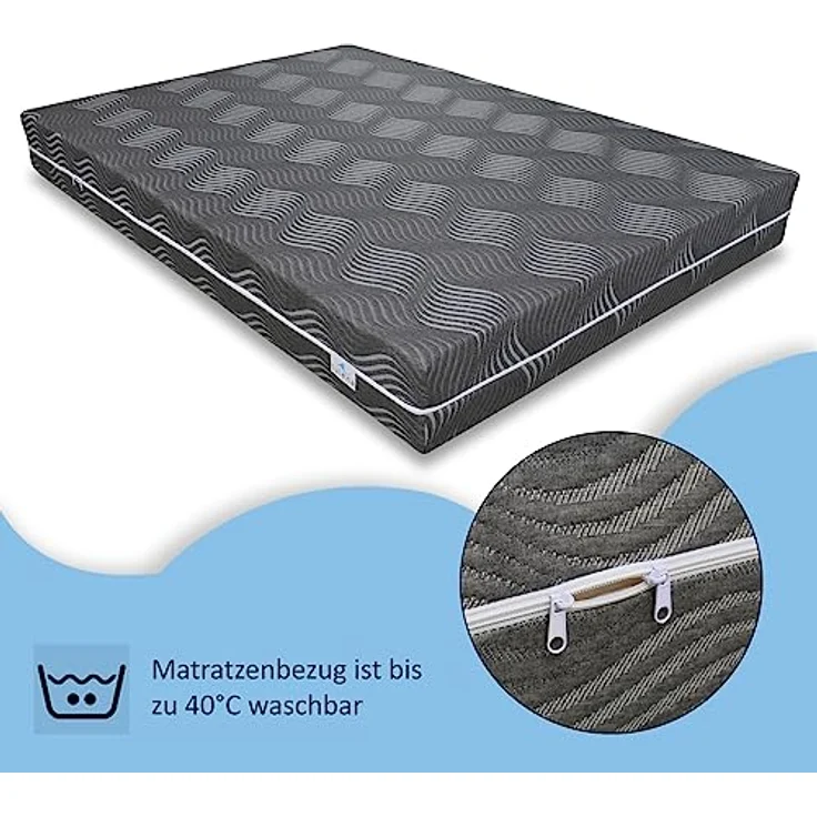 Matratzenersatzbezug Viscose mit Reißverschluss - Ersatz Bezug, TULENA, Größe 80x200, 20-22cm Hoch, Viskose Anthrazit, Öko-Tex zertifiziert – Bild 4